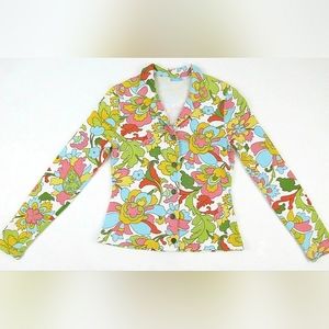 J. McLaughlin Knit Blazer Jacket Flower